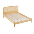 Load image into Gallery viewer, Lulu Bed Frame with Curved Rattan Bedhead - Double