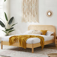 Load image into Gallery viewer, Lulu Bed Frame with Curved Rattan Bedhead - Double