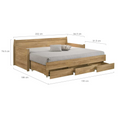 Load image into Gallery viewer, Mica Natural Wooden Day Bed with 3 Drawers Sofa Bed Frame