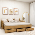 Load image into Gallery viewer, Mica Natural Wooden Day Bed with 3 Drawers Sofa Bed Frame