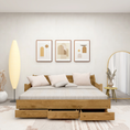 Load image into Gallery viewer, Mica Natural Wooden Day Bed with 3 Drawers Sofa Bed Frame