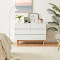 Load image into Gallery viewer, Merlin White Modern Retro Chest of Drawers Cabinet White and Oak
