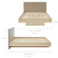 Load image into Gallery viewer, Natural Oak Wood Floating Bed Frame King