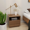 Load image into Gallery viewer, Nola Japandi Style Bedside Table in Walnut