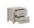 Load image into Gallery viewer, 2 Drawers Bedside Table In White Oak