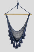 Load image into Gallery viewer, Deluxe Extra Large Mexican Hammock Chair in Outdoor Cotton Colour Blue