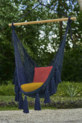 Load image into Gallery viewer, Deluxe Extra Large Mexican Hammock Chair in Outdoor Cotton Colour Blue