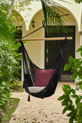 Load image into Gallery viewer, Mayan Legacy Extra Large Outdoor Cotton Mexican Hammock Chair in Black Colour