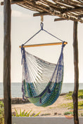 Load image into Gallery viewer, Mayan Legacy Extra Large Outdoor Cotton Mexican Hammock Chair in Caribe Colour