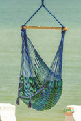 Load image into Gallery viewer, Mayan Legacy Extra Large Outdoor Cotton Mexican Hammock Chair in Caribe Colour