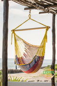 Load image into Gallery viewer, Mayan Legacy Extra Large Outdoor Cotton Mexican Hammock Chair in Confeti Colour