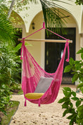 Load image into Gallery viewer, Mayan Legacy Extra Large Outdoor Cotton Mexican Hammock Chair in Mexican Pink Colour