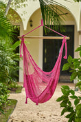 Load image into Gallery viewer, Mayan Legacy Extra Large Outdoor Cotton Mexican Hammock Chair in Mexican Pink Colour