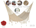 Load image into Gallery viewer, Outdoor undercover cotton Mayan Legacy hammock with hand crocheted tassels Queen Size Marble Colour