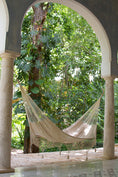 Load image into Gallery viewer, Outdoor undercover cotton Mayan Legacy hammock with hand crocheted tassels Queen Size Marble Colour