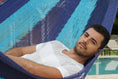 Load image into Gallery viewer, utdoor undercover cotton Mayan Legacy hammock King size Caribean Blue