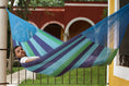 Load image into Gallery viewer, Mayan Legacy Queen Size Outdoor Cotton Mexican Hammock in Oceanica Colour