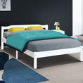 Load image into Gallery viewer, Artiss Bed Frame Double Size Wooden White LEXI