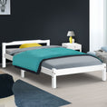 Load image into Gallery viewer, Artiss Bed Frame Single Size Wooden White LEXI