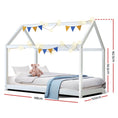 Load image into Gallery viewer, Artiss Bed Frame Wooden Kids House Frame White CASA