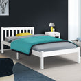 Load image into Gallery viewer, Artiss Bed Frame Single Size Wooden White SOFIE