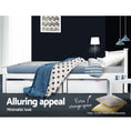 Load image into Gallery viewer, Artiss Bed Frame Single Size Wooden White RIO