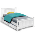 Load image into Gallery viewer, Artiss Bed Frame Single Size Wooden with 2 Drawers White RIO