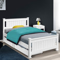 Load image into Gallery viewer, Artiss Bed Frame Single Size Wooden with 2 Drawers White RIO