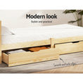 Load image into Gallery viewer, Artiss Set of 2 Bed Frame Storage Drawers Timber Trundle for Wooden Bed Frame Base Oak