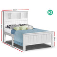 Load image into Gallery viewer, Artiss Bed Frame Single Size Wooden with 3 Shelves Bed Head White