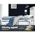 Load image into Gallery viewer, Artiss Bed Frame Single Size Wooden with 3 Shelves Bed Head White
