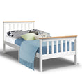 Load image into Gallery viewer, Artiss Bed Frame Single Size Wooden White PONY