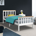 Load image into Gallery viewer, Artiss Bed Frame Single Size Wooden White PONY