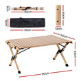 Load image into Gallery viewer, Gardeon Outdoor Furniture Wooden Egg Roll Picnic Table Camping Desk 90CM
