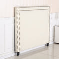 Load image into Gallery viewer, Bed Head Queen White Headboard Upholstery Fabric Studded Buttons