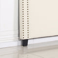 Load image into Gallery viewer, Bed Head Queen White Headboard Upholstery Fabric Studded Buttons