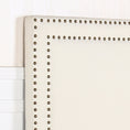 Load image into Gallery viewer, Bed Head Queen White Headboard Upholstery Fabric Studded Buttons