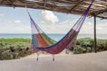 Load image into Gallery viewer, Outdoor undercover cotton Mayan Legacy hammock with hand crocheted tassels King Size Colorina