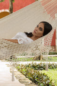 Load image into Gallery viewer, Outdoor undercover cotton Mayan Legacy hammock with hand crocheted tassels King Size Marble