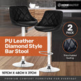 Load image into Gallery viewer, Home Master 2PCE Bar Stool Black Swivel Seat Adjusting Height Stylish Modern