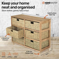 Load image into Gallery viewer, Home Master 6 Drawer Natural Seagrass Wooden Storage Chest Stylish 66cm