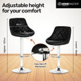 Load image into Gallery viewer, Home Master 2PCE Bar Stool Black Swivel Seat Adjusting Height Stylish Modern