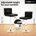 Load image into Gallery viewer, Home Master 2PCE Bar Stool Black Swivel Seat Adjusting Height Stylish Modern
