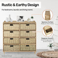Load image into Gallery viewer, Home Master 8 Drawer Natural Seagrass Wooden Storage Chest Stylish 85cm