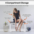 Load image into Gallery viewer, Home Master Storage Seat Shoe Cabinet With Removable Padded Cushion Seating 80cm