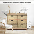 Load image into Gallery viewer, Home Master 6 Drawer Natural Seagrass Wooden Storage Chest Stylish 66cm