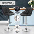 Load image into Gallery viewer, Home Master 2PCE Bar Stool Black Swivel Seat Adjusting Height Stylish Modern