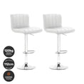 Load image into Gallery viewer, Home Master 2PCE Bar Stool White Swivel Seat Adjusting Height Stylish Modern