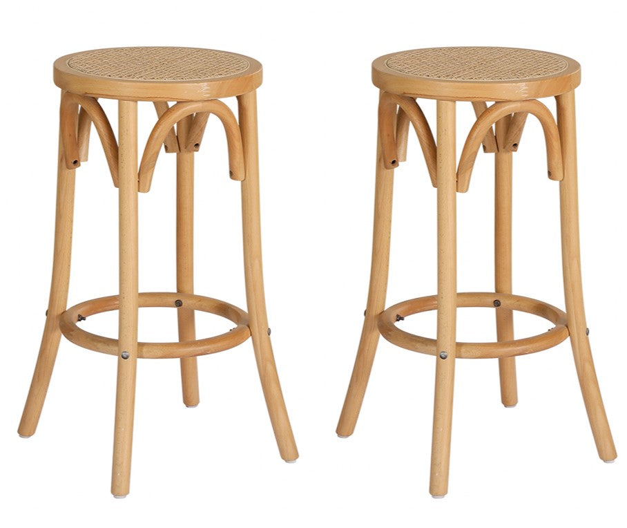 Artiss X2 Bar Stools Wooden Stool Counter Chair Kitchen Barstools Ratt Decor Trends