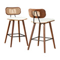 Load image into Gallery viewer, 2x Artiss Bar Stools Kitchen Counter Rattan Chairs PU Leather Padding

